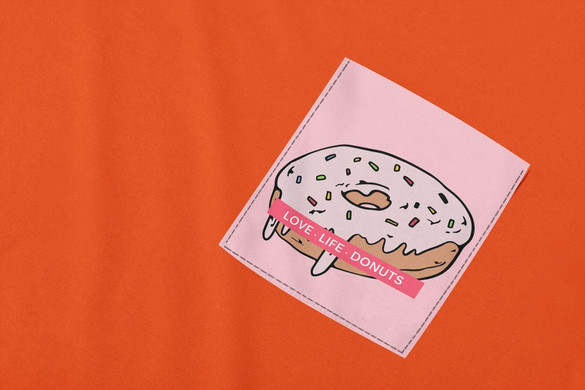 Koszulka z kieszonką LOVE LIFE DONUTS