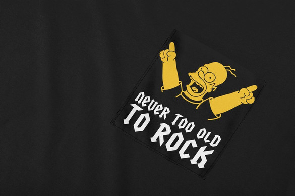 Koszulka z kieszonką NEVER TOO OLD TO ROCK