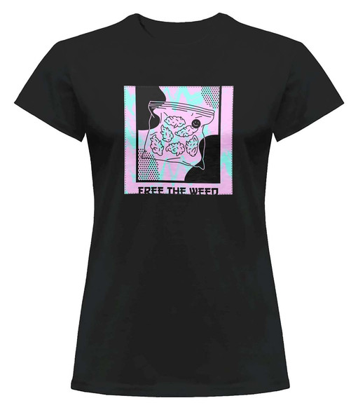 Bluzka damska z naszywką Free the weed