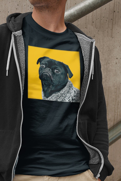 Koszulka z naszywką Pug