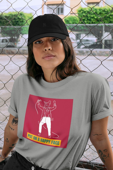 Koszulka z naszywką Put on a happy face