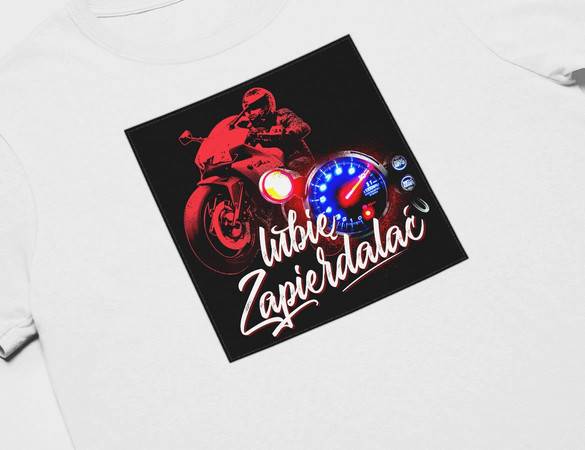 Koszulka z naszywką Lubię zapierd..lać 01