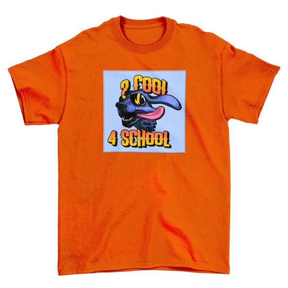 Koszulka z naszywką 2 cool 4 school