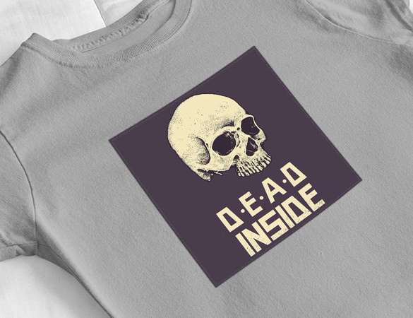 Bluzka damska z naszywką Skull : Dead inside