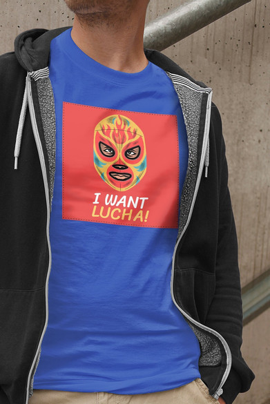 Koszulka z naszywką I want Lucha