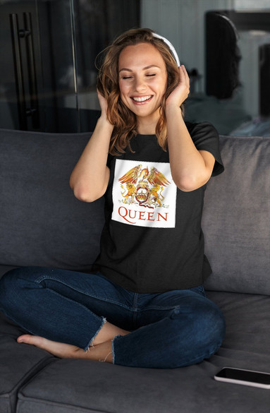 Bluzka damska z naszywką Queen logo white