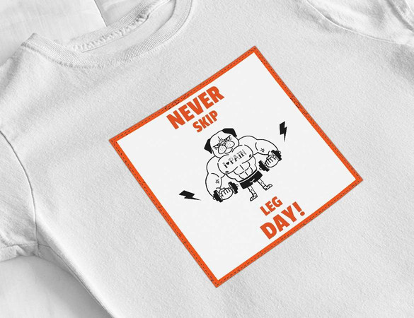 Bluzka damska z naszywką Never skip leg day