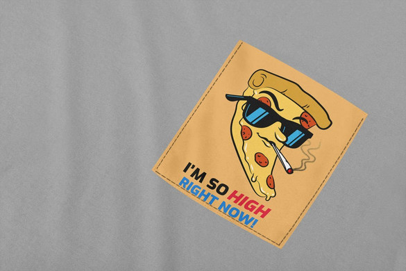 Koszulka z kieszonką I'M SO HIGH RIGHT NOW