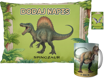 Zestaw Dinozaury Poduszka & Kubek & Magnes