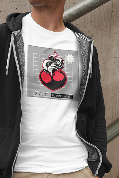 Koszulka z naszywką Burning heart