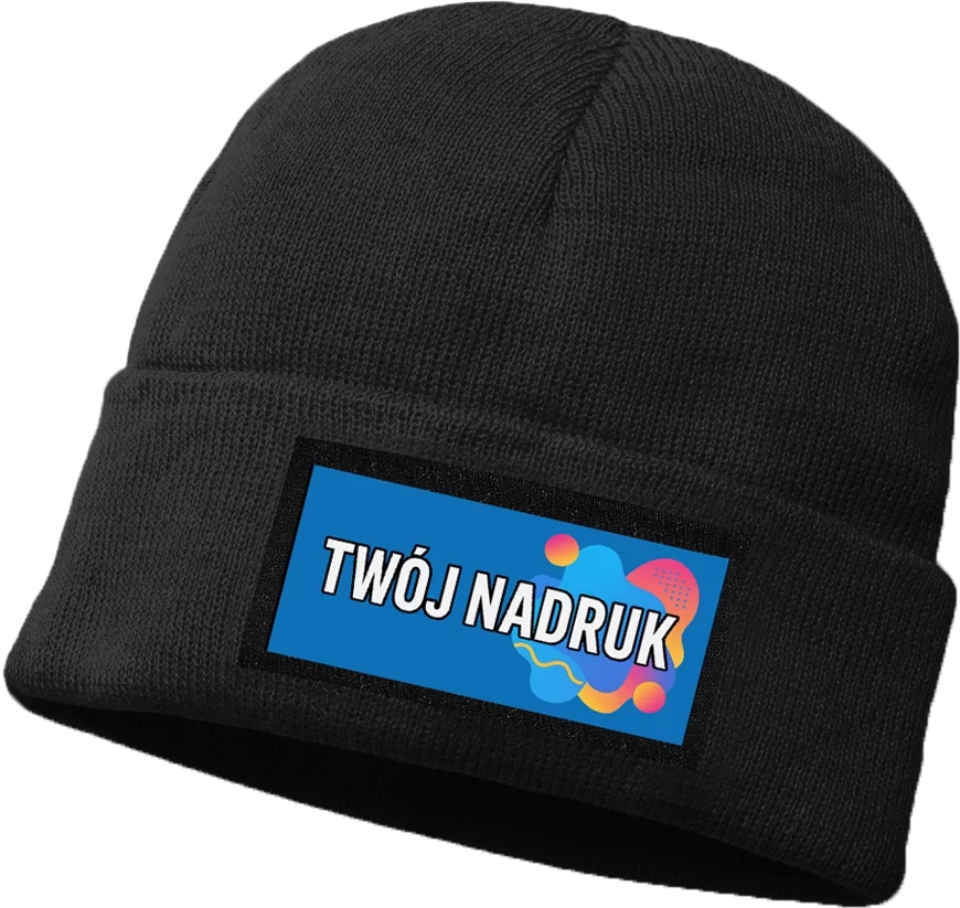 Czapka z naszywką nadruk własny zimowa