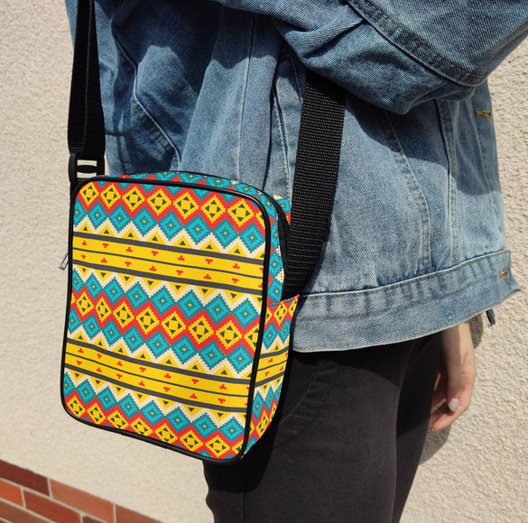 Torba Listonoszka Wzory indiańskie 03 Dodaj Napis!