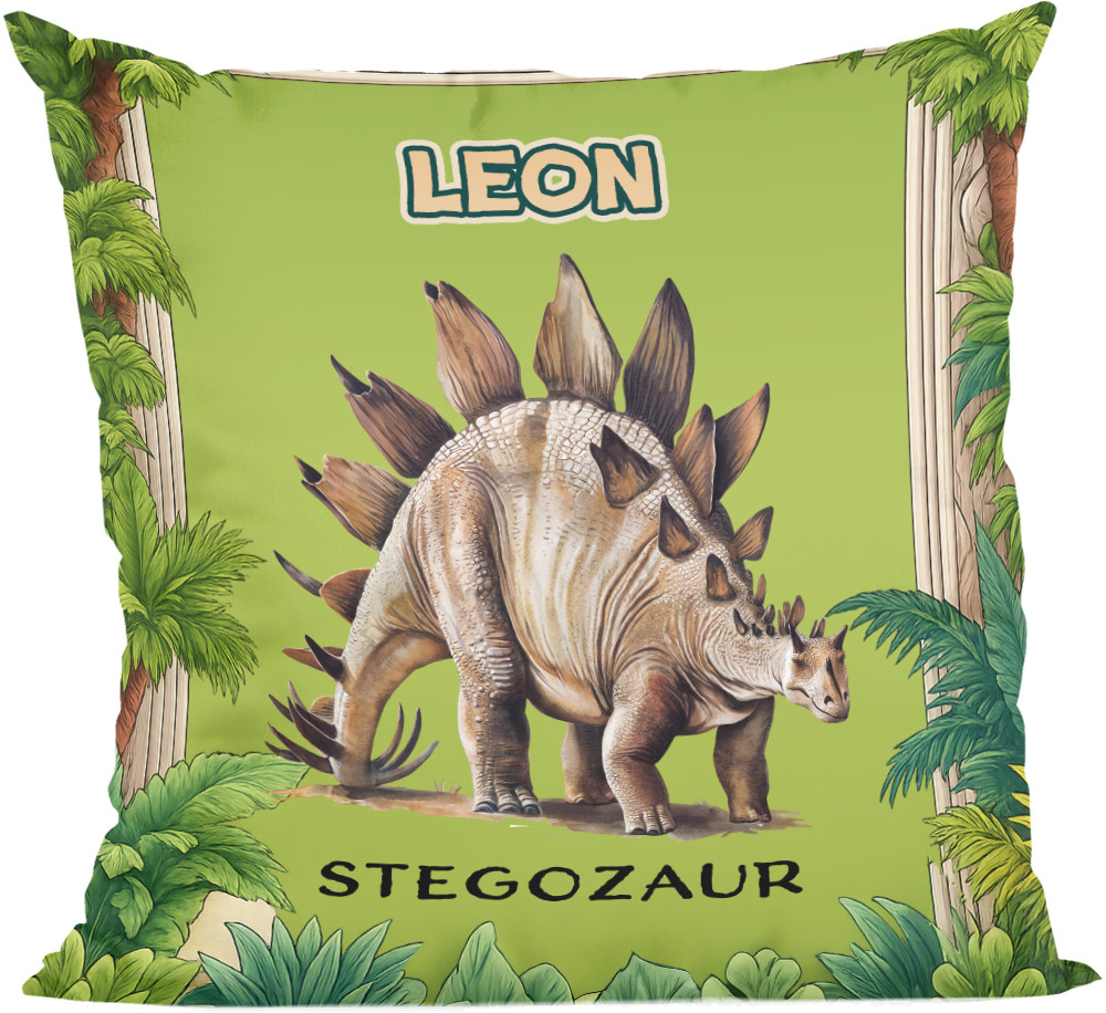 Poduszka Dinozaury Stegozaur z imieniem dziecka