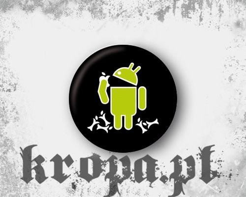 Przypinka ANDROID EATS APPLE 02