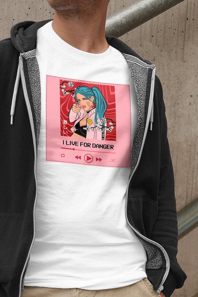 Koszulka z naszywką I live for danger