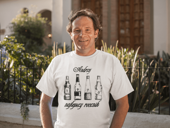 Koszulka urodzinowa 4 flaszki + Twoja data