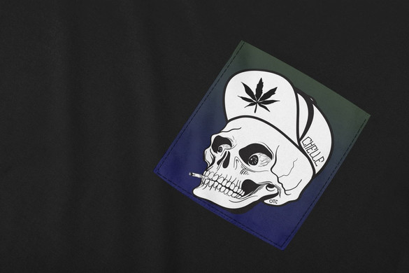 Koszulka z kieszonką STONED SKULL