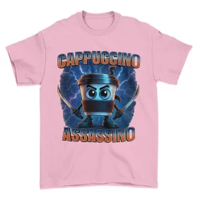 Koszulka Italian Brainrot Cappuccino Assassino z piorunami