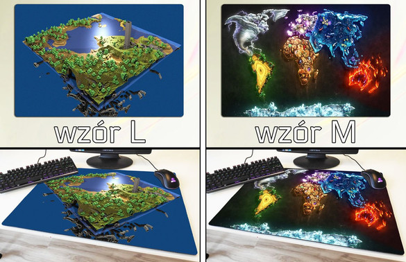Podkładka pod mysz duża MAPA ŚWIATA 60x40cm