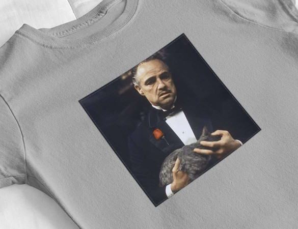 Bluzka damska z naszywką The Godfather with cat