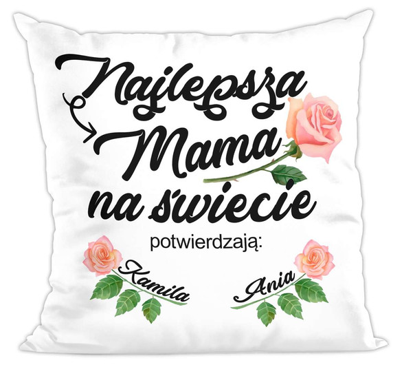 Poduszka Dla Mamy Najlepsza Mama + imiona dzieci