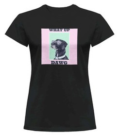 Bluzka damska z naszywką What up dawg