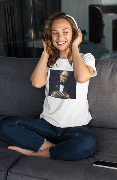 Bluzka damska z naszywką The Godfather with cat