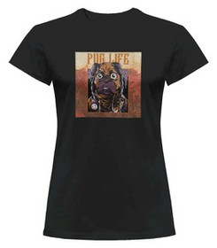 Bluzka damska z naszywką PUG LIFE