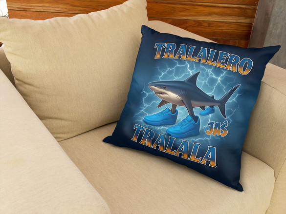 Poduszka Italian Brainrot Tralalero Tralala z piorunami