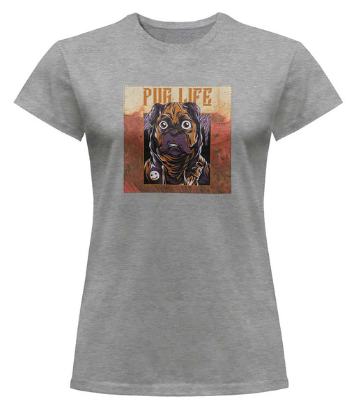 Bluzka damska z naszywką PUG LIFE