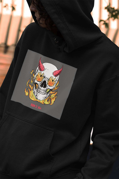 Bluza z naszywką Skull : Burn it all