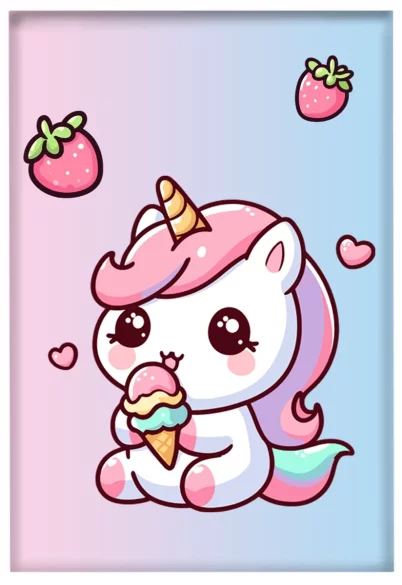 Magnes Jednorożec Kawaii w gwiazdce – dodaj imię