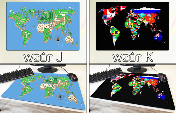 Podkładka pod mysz duża MAPA ŚWIATA 60x40cm