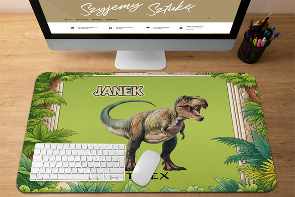 Podkładka Dinozaury T-Rex + imię dziecka 60x40cm
