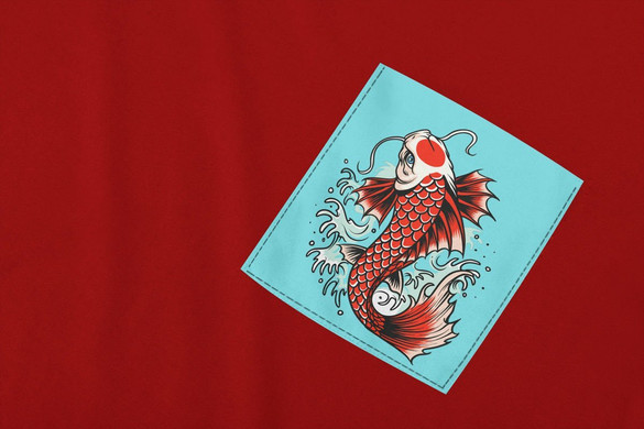 Koszulka z kieszonką JAPOŃSKI KARP KOI