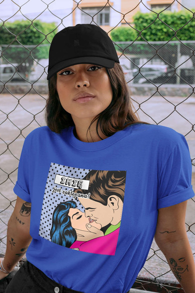 Koszulka z naszywką na Walentynki TWÓJ NAPIS