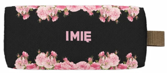 Piórnik szkolny prostokątny BLACKPINK z różami i imieniem – personalizowany