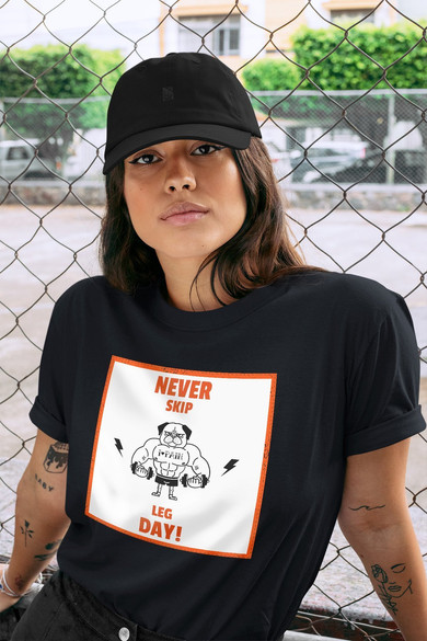 Koszulka z naszywką Never skip leg day