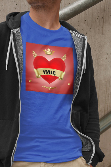 Koszulka z naszywką na Walentynki TWÓJ NAPIS