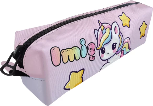 Piórnik Jednorożec Kawaii z gwiazdkami –  z imieniem gratis