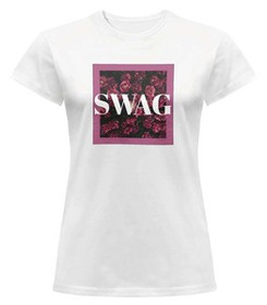 Bluzka damska z naszywką SWAG