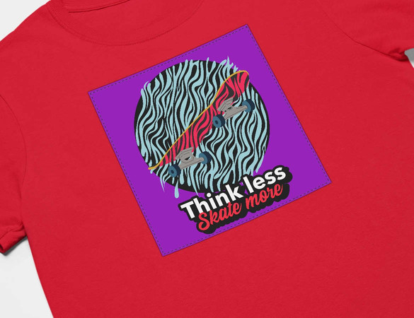 Koszulka z naszywką Think less,scate more