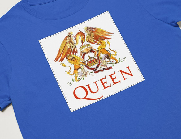 Koszulka z naszywką Queen logo white