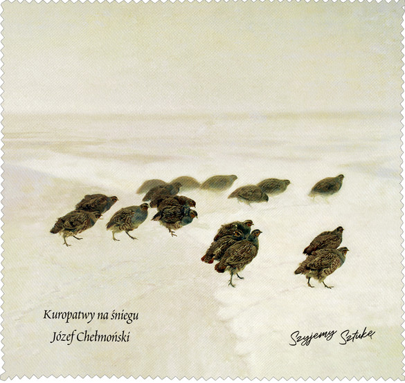 Ściereczka do okularów Szyjemy Sztukę Kuropatwy na śniegu Józef Chełmoński