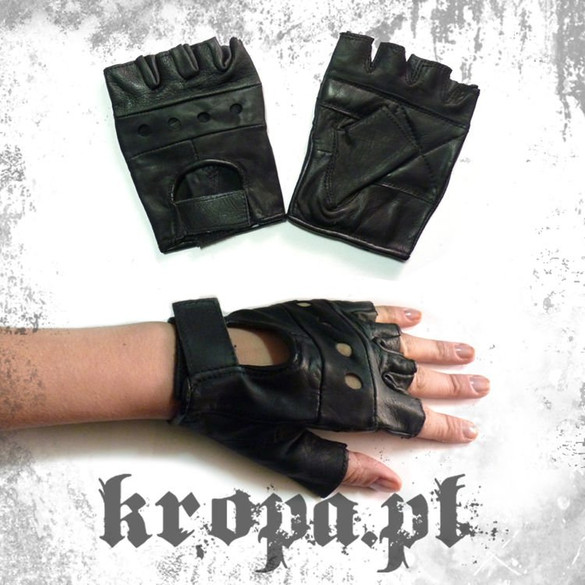 Rękawice skórzane bez palców roz S