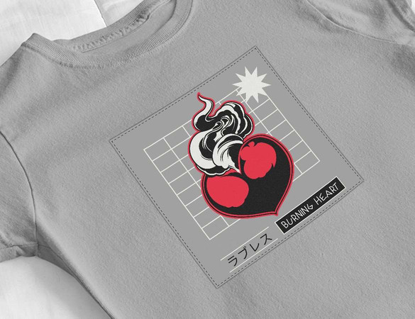 Bluzka damska z naszywką Burning heart