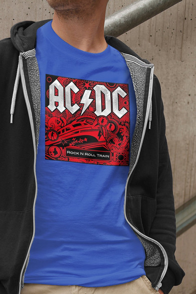 Koszulka z naszywką AC/DC...Train...