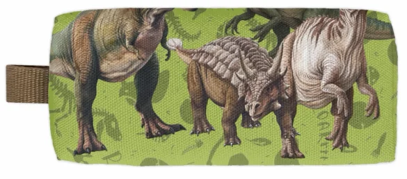 Piórnik szkolny prostokątny z dinozaurami i imieniem – personalizowany