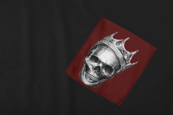 Koszulka z kieszonką CZASZKA W KORONIE