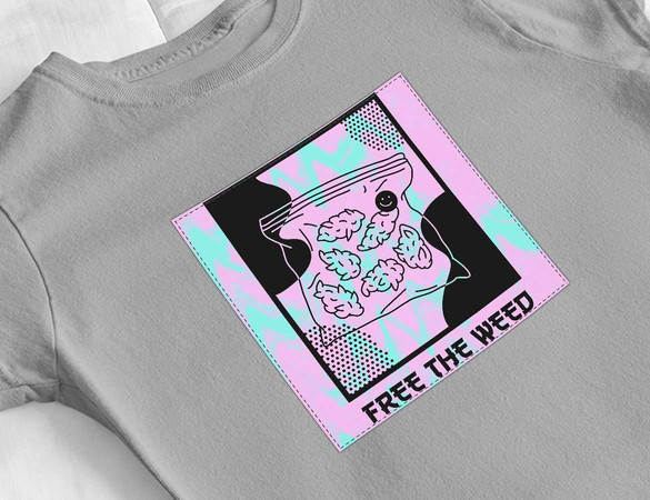 Bluzka damska z naszywką Free the weed